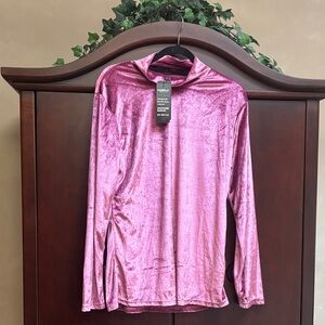 Shimmering Soft Pink Velvet Top